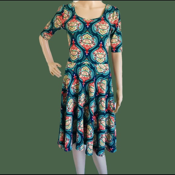 LuLaRoe Nicole Fit & Flare Dress Size Small - Picture 3 of 6